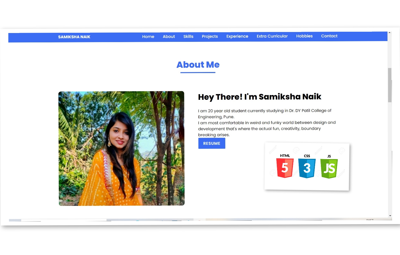 HTML/CSS/JS Portfolio Website
